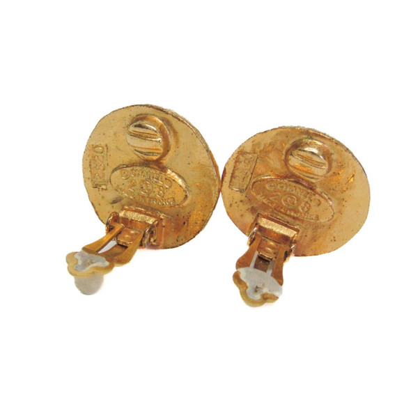 CHANEL Vintage Gold Logo Earrings - Picture 3 of 9